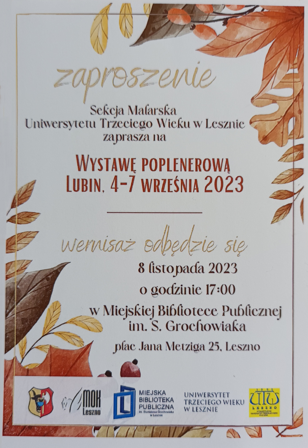2023 11 SMalarska zaprasza wernisaz
